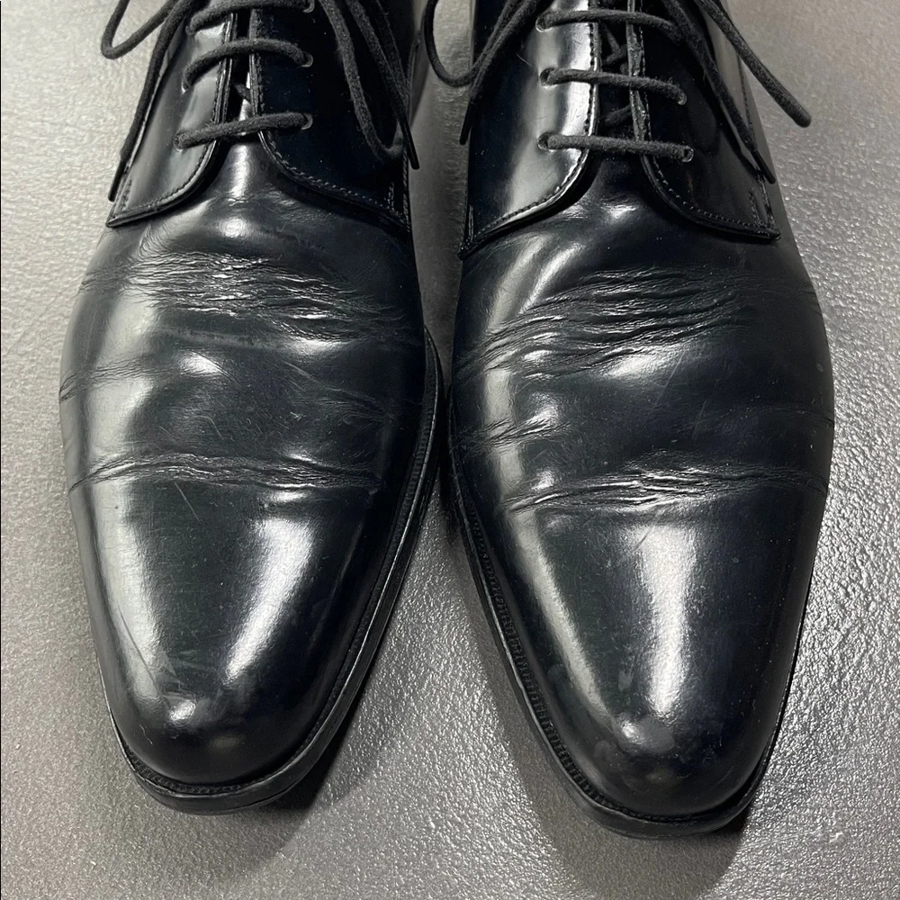 Dolce & Gabbana Mens Black Leather Lace-Up Oxfords Dress Shoes Size 6.5